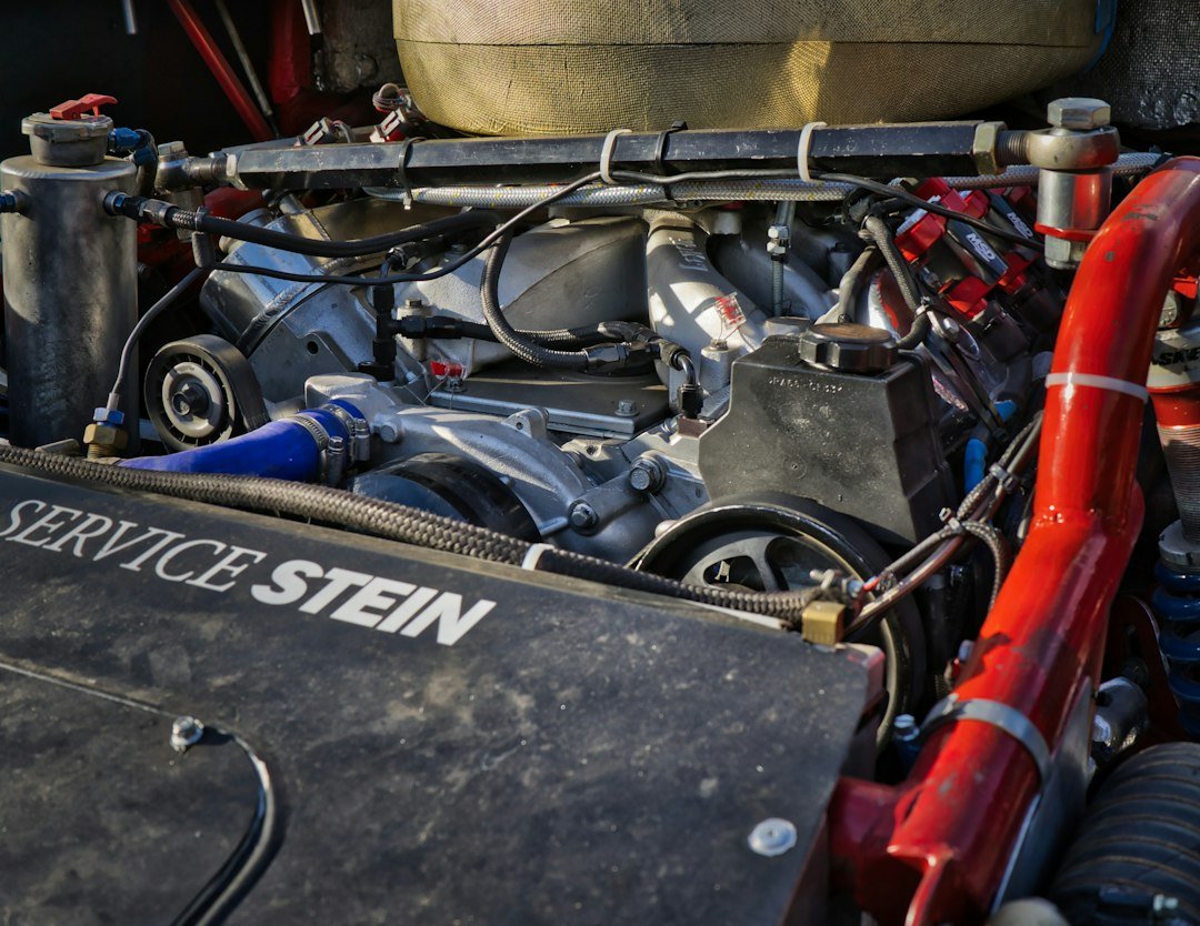 An engine bay of a vehicle is displayed